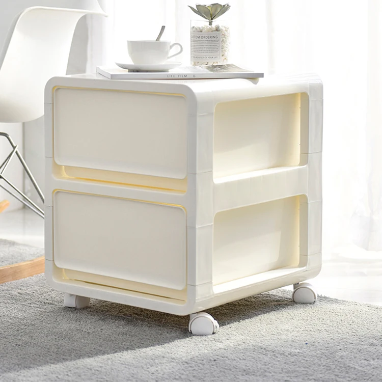 

thin plastic drawers office heavy duty, Ivory