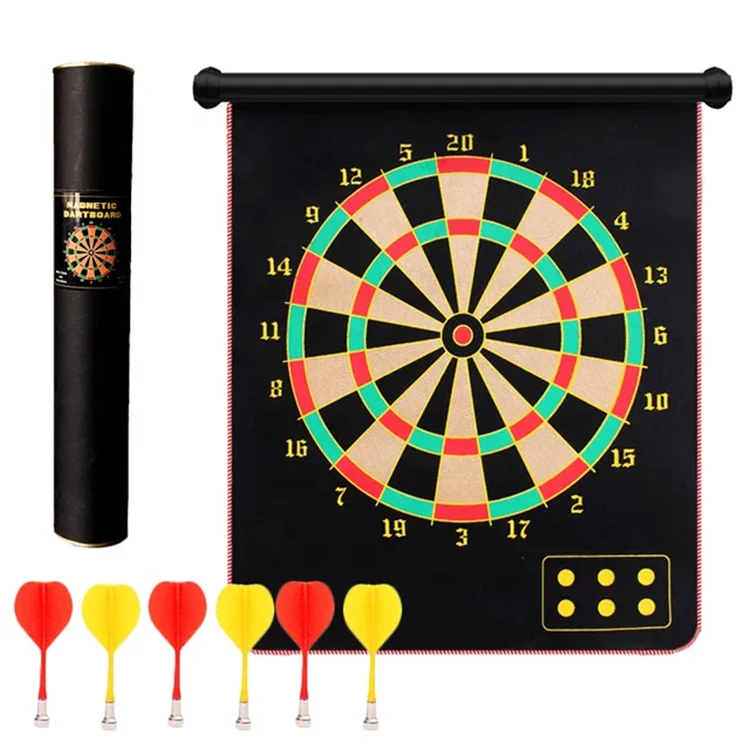 

New Indoor Sport Double Target Dart Magnetic Flocking Dartboard Board Double Thickening for Wholesale, Black