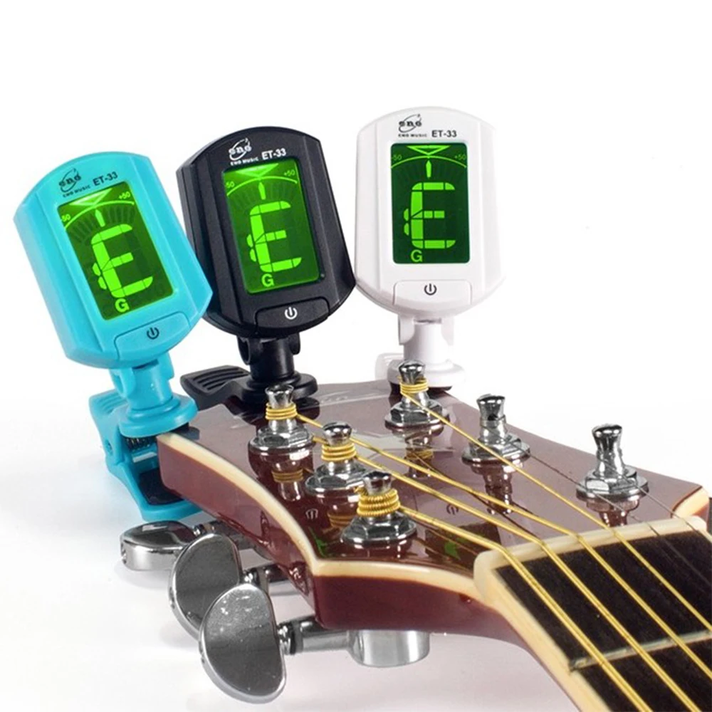 

wholesale digital guitar tuner clip-on ET-33 ukulele violin Universal for guitarra Stringed Instruments Parts & Accessories