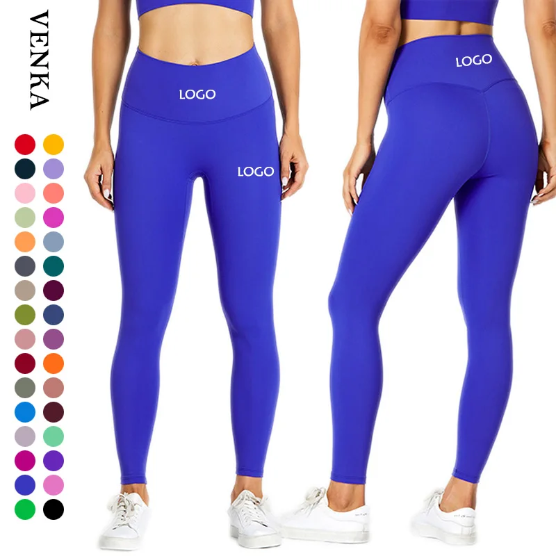 

Custom Female Lulu Fitness Butt Lifting Leggings No Front Line High Waist Nylon Gym Yoga Pants Leggings for Women