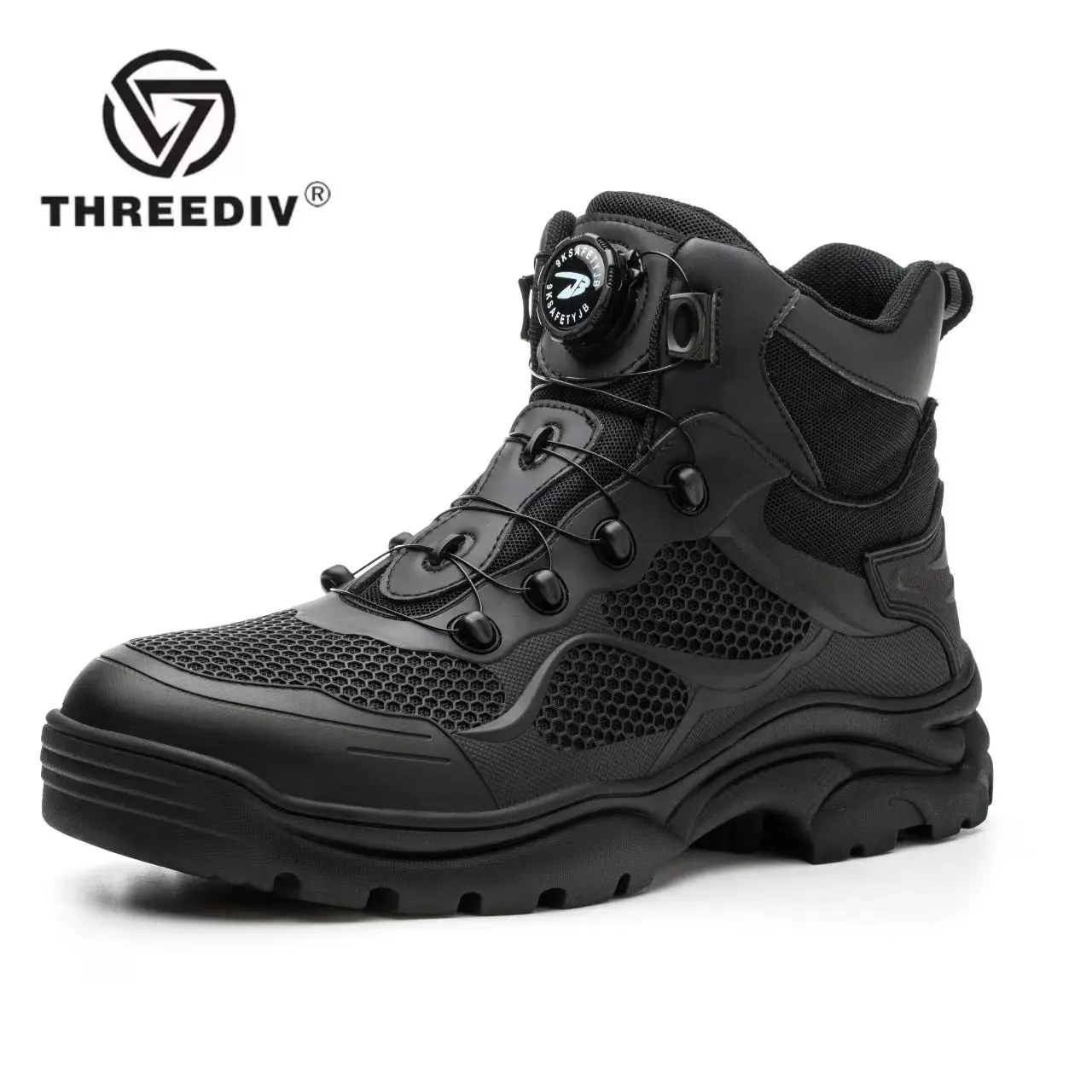 

THREEDIV New type of rotary button fashion anti-smashing anti-puncture lightweight comfortable anti-slip safety boots