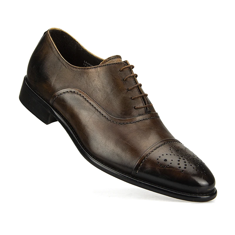 

Men Leather Shoes Formal Dress Wedding Shoes Business Office Lace-Up Loafers