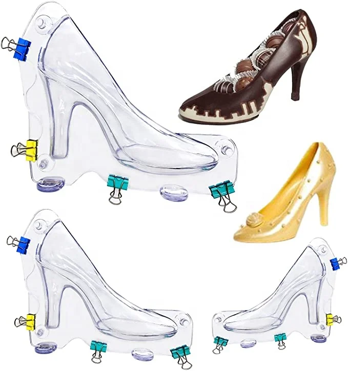 

Quantity 3D High Heel Chocolate Mold Polycarbonate Plastic Fondant Mould for Wedding Mother's day Bridal Birthday Party, Transparent