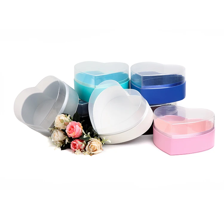 

High-Quality Heart Jewelry Packaging Box Transparent Cover Ring Box New Design Earring Gift Case
