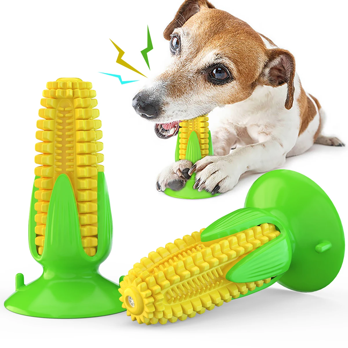 

2020 Supplier Manufacturers Yellow Rubber Interactive Pet Dog Toothbrush Chew Toy With Sucker