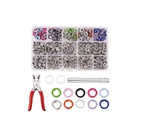 

200 Sets Snap Fasteners Kit Tool 10 Colors 9.5mm Metal Snap Buttons Rings with Fastener Pliers Press for Clothing and Sewing