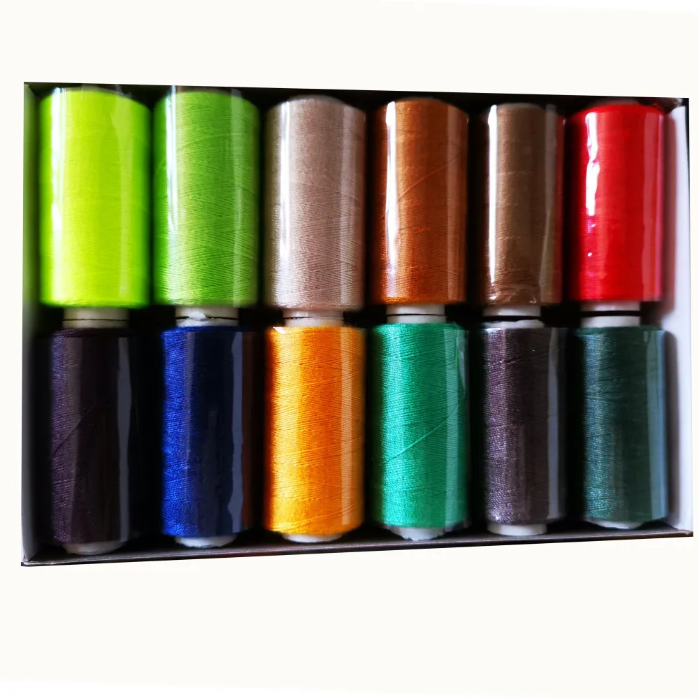 

Sewing Thread Kit 100% Spun Polyester Thread 12Colors kit 500Yards for Both Hand and Machine Sewing Use Ready to Ship, 12 colors