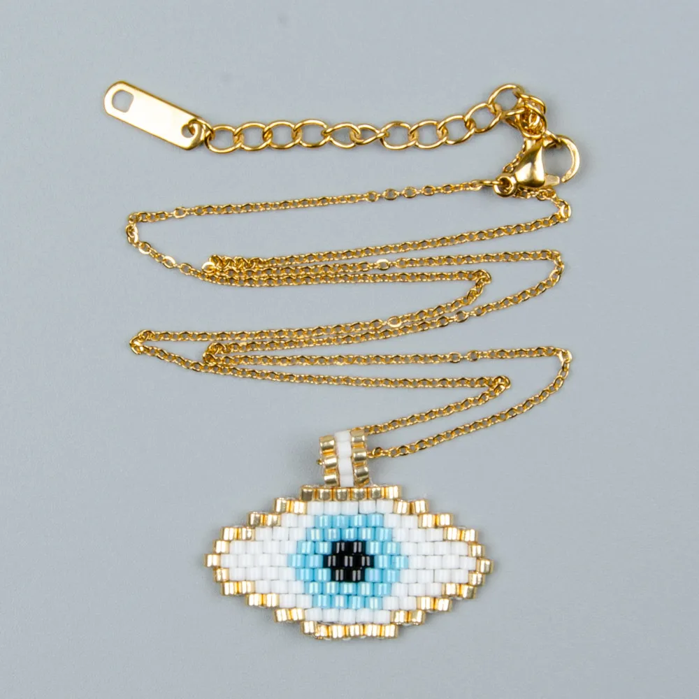 

Go2boho Evil Eye Charm Pendant Necklaces For Women Miyuki Handmade Gold Chain Statement Beaded Necklace New In Fashion Gift