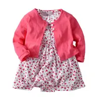 

Amazon Top sale Baby Girls' 2 Piece Dress Cardigan Baby Clothes China manufacturer