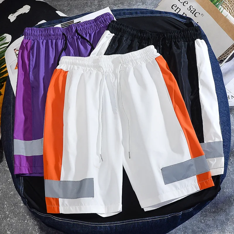 

Fast Shipping Summer Nylon Shorts Mens 3M Reflective Tape Casual Shorts, Picture