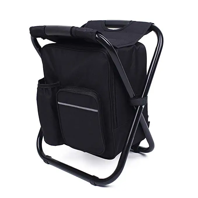 

Folding Portable seat Backpack Fishing Cooler bag with Beach Chair for Camping Fishing, As show