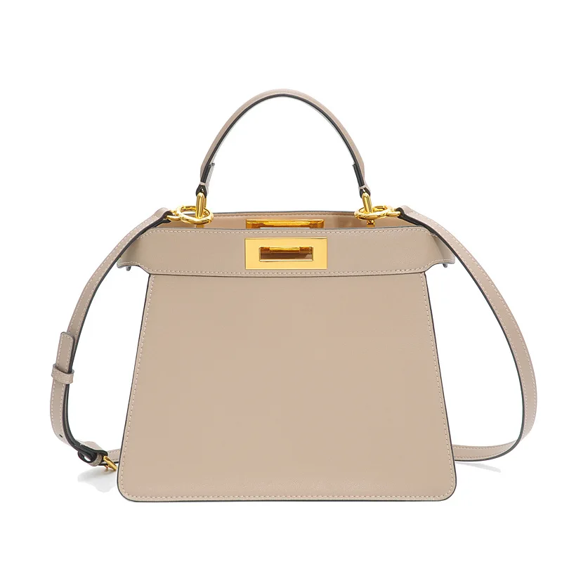 

Wholesale 2021 new luxury genuine leather handbag for women fashion ladies' shoulder messenger purses and hand bag with lock