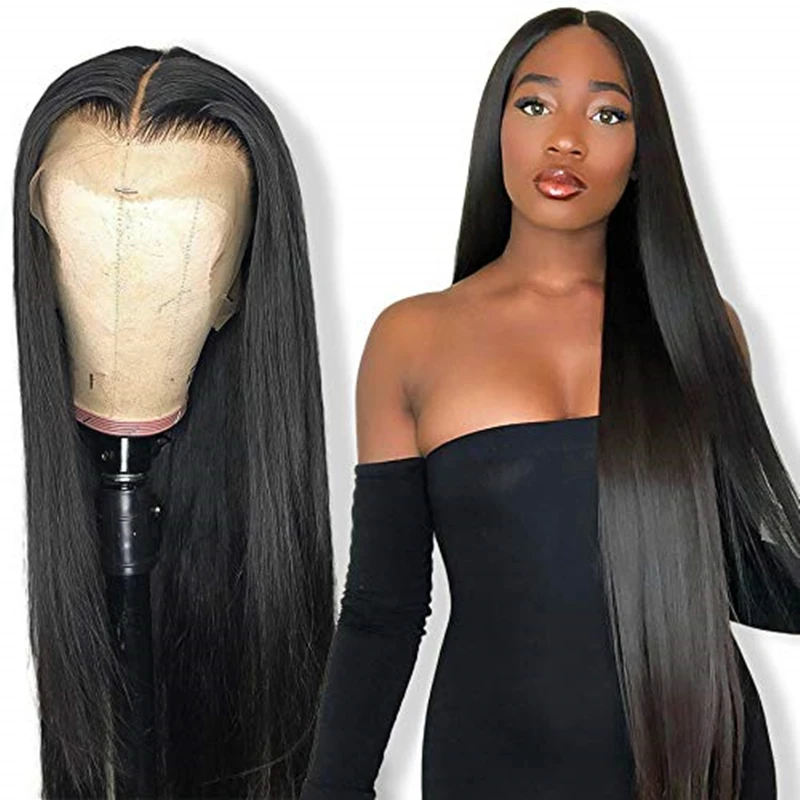 

Wholesale bleached knots 100 unprocessed pre plucked transparent lace virgin brazilian human hair long straight closure wigs