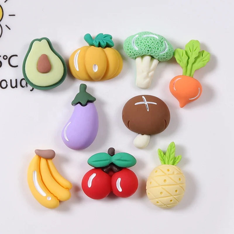 

Paso Sico Resin Fruit Vegetable Cherry DIY Nail Decoration Supplies Kawaii Cartoon Fruit Themes Nail Charms for 3D DIY Nails