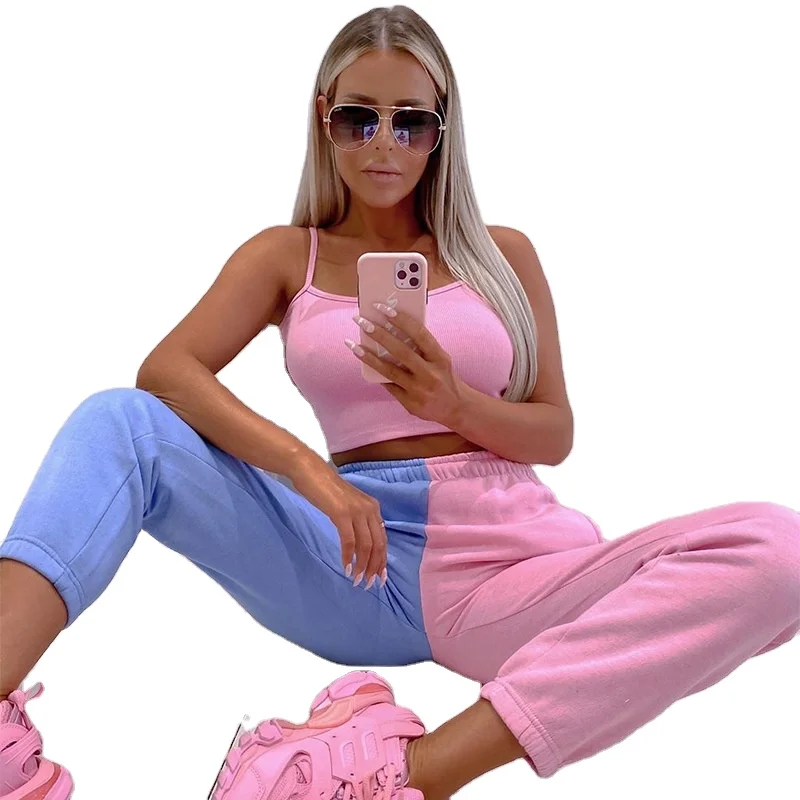 

Hot Sale chic design graphic joggers women high waist drawstring Harem trousers with graffiti streetwear pants, As picture or customized make