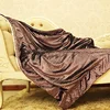 High Quality Soft Luxury Custom Gold Thread Woven 3d Texture Fleece Blanket with Pillow