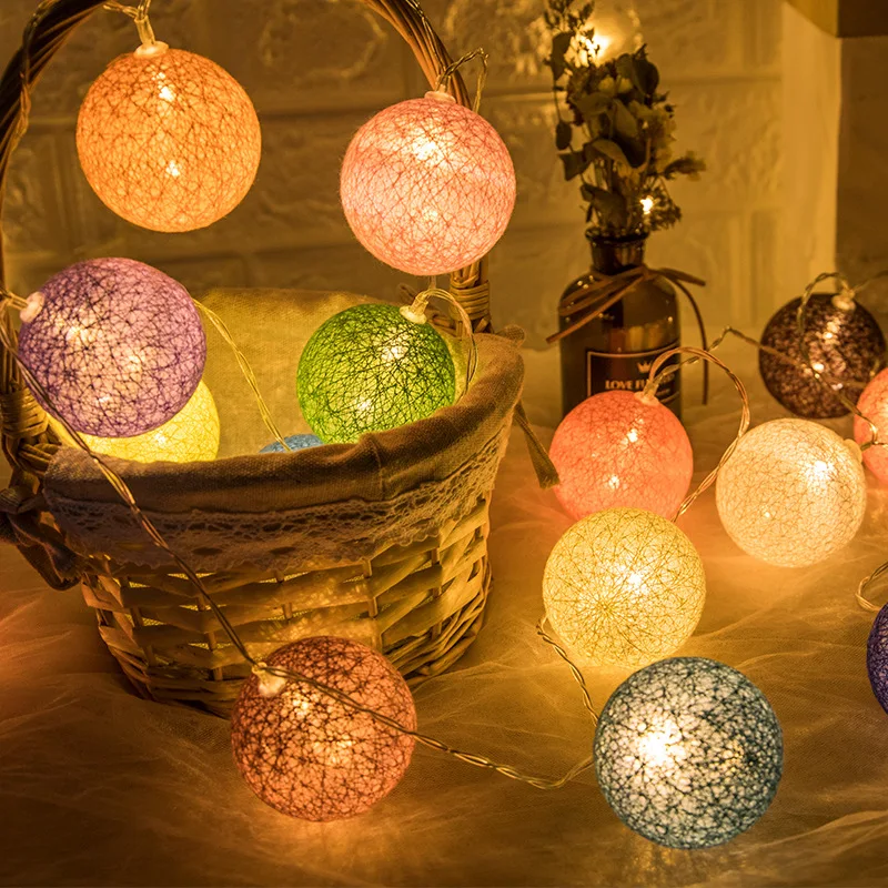 Bolylight 10 Led Cotton Ball String Christmas Tree Decoration Led Light