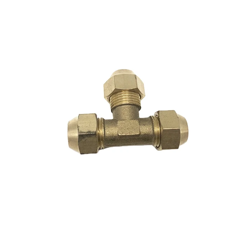

3/8 Tube OD Branch Tee with nuts Sae 45 Flare to Male Pipe Propane Gas Air