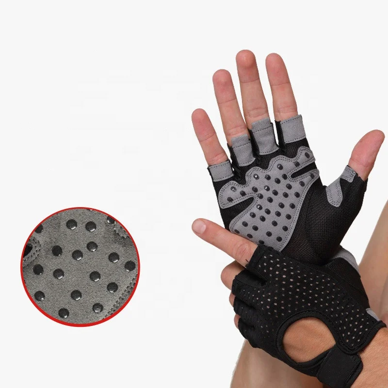 

Sports Gym Cycling Fingerless Gloves Exercise Weight Lifting Glove for Men Women, Black,pink, rose red