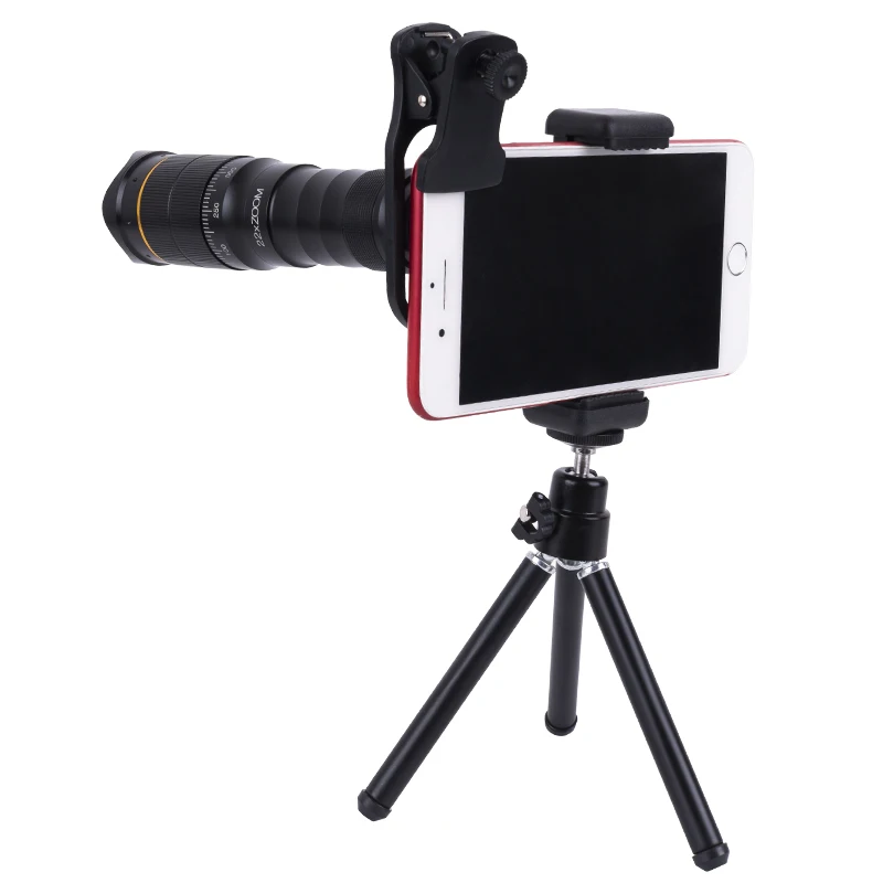 

LUXUN Amazon Hot Sell 22X HD Optical Monocular Telescope Mobile Telescope Telephoto Camera Lens With Tripod Stand