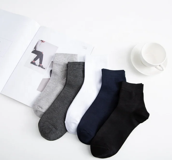 

Casual short socks White and Black Super Soft Bamboo Dress Mens Socks, Custom color