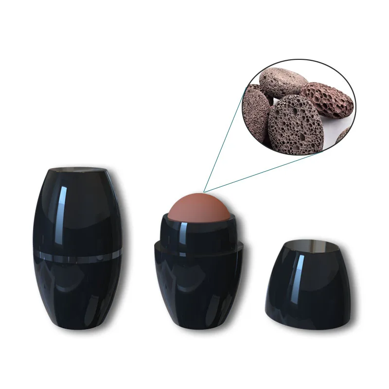 

Hot sales mini Volcanic stone oil-absorbing roller ball cleaning oil absorbing face roller, White/black/blue/pink