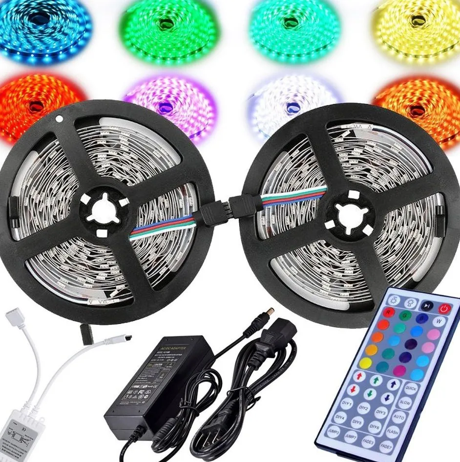 

LED Strip with 44 key Controller 12V 5A Power Supply Waterproof smd 5050 300leds/m
