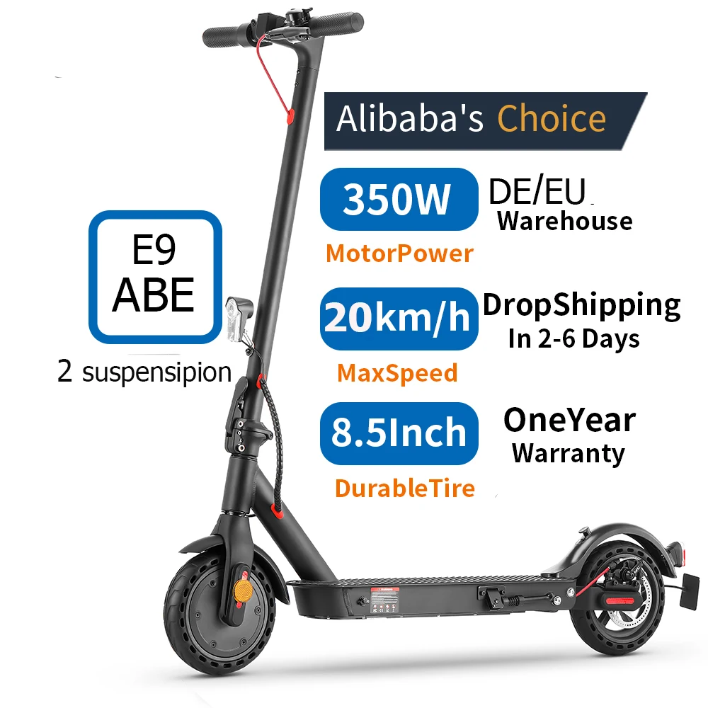 

EU STOCK Germany ABE electric scooter 30 km range 20km / h 350W motor E scooter for adults