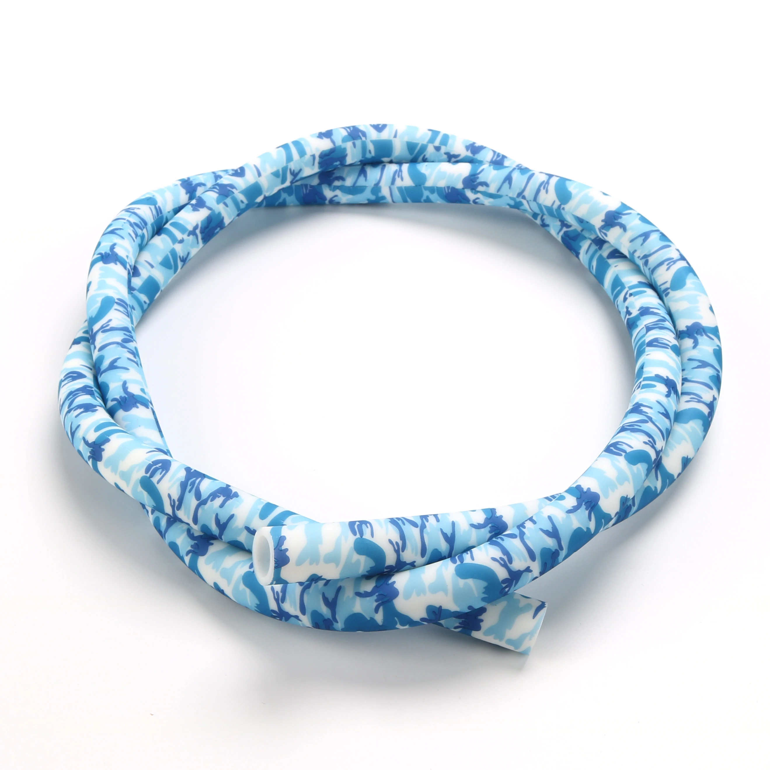 

Hot Selling Premium Silicone Material 1.5 M Camouflage Hookah Blue Silicone Hookah Hose, Bule&white