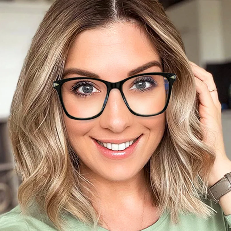 

Women clear eyewear storage adult anti blue tempered glass Fashion TR90 glasses anti blue ray eye glasses for computer
