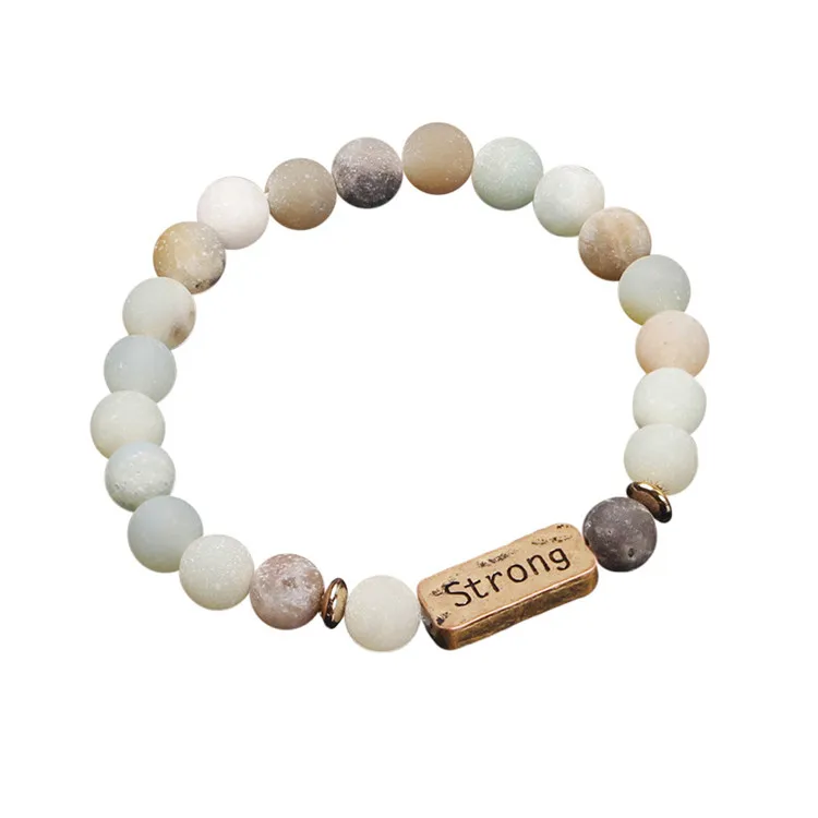

Chinese manufacturer fashion jewelry classic natural stone charm beaded bracelet for wholesale