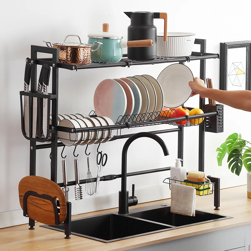

Outstanding Quality Kitchen Display Sink Dish Drainer Rack, Black