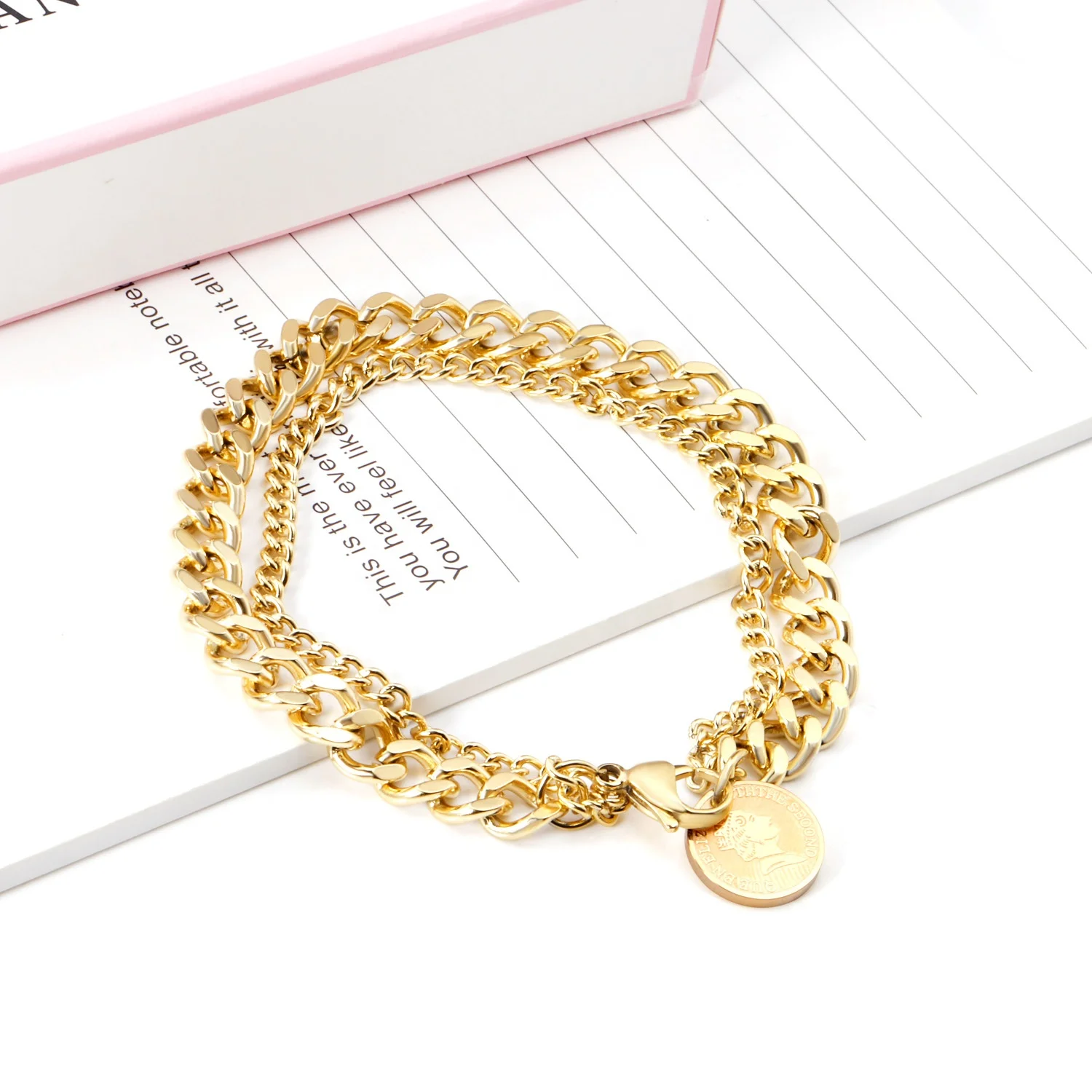 

14K Bracelets Women Jewelry Accessories Link Chains Type Charms Bangle