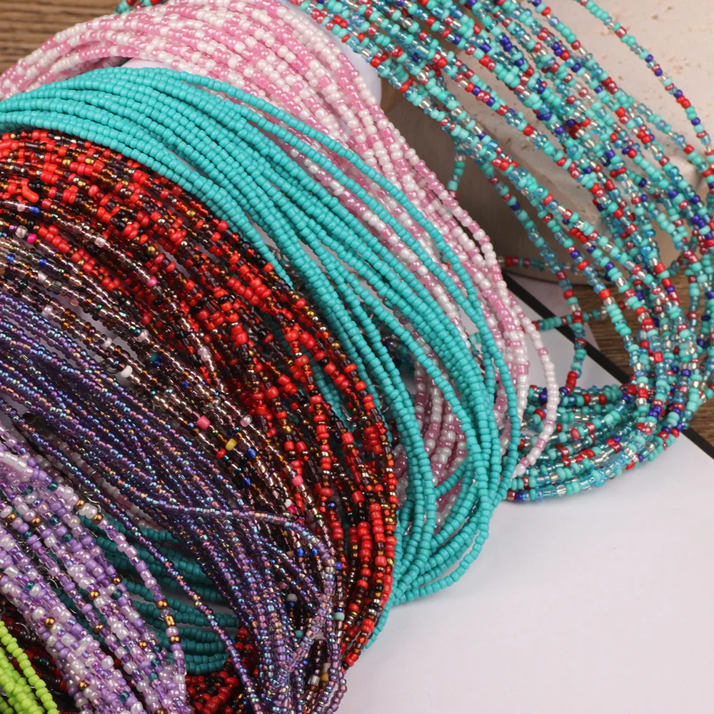 

Bestone Wholesale Vintage Colorful Beaded Seed Bead Necklace Fresh Girl Storm Simia Rainbow Seed Bead Necklace