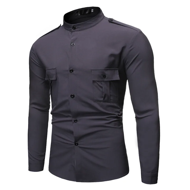

Men's Simple Basewear Solid Long-sleeved Shirts Men's Shirts
