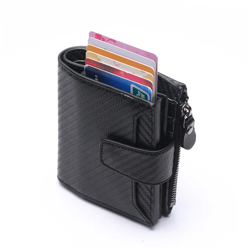 

RFID Wallet Business Credit Card Holders Automatic Card Set Vintage Aluminum Wallet New Vintage Cion Holder, Arbon black, crazy black, khaki,coffee, cbrown, red