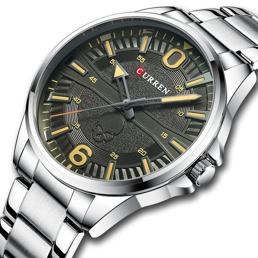 

2021 Luxury Curren 8389 Band Military Custom Automatic Man Quartz Watch Stainless Steel 3Atm Sport Watch For Men