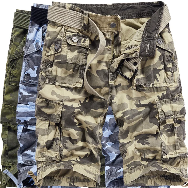 

Camouflage Cargo Shorts Mens Summer Plus Size Casual Khaki Military Sporting Short Pants Multi-pocket Men Camo Short Shorts