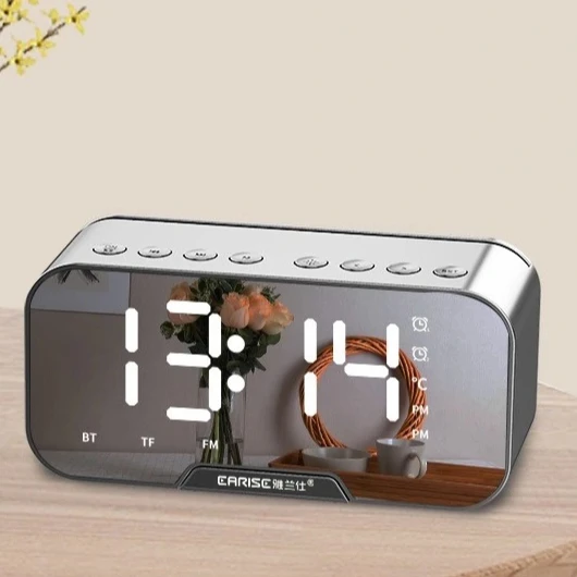 

Usb Alarm Clock Speaker Blue tooth Speaker Wireless Portable Led Mirror Alarm Clock Speakers