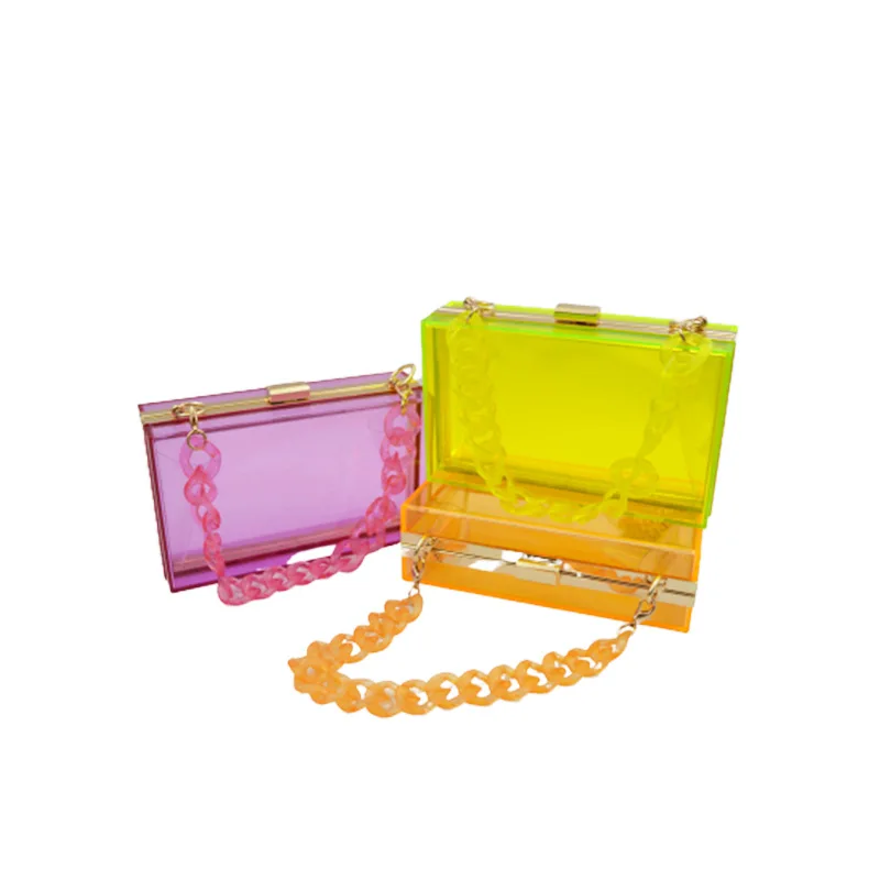 

Customized candy colors clear acrylic clutch bag shoulder handbags Envelope Purse Evening Bag for women, Customizable