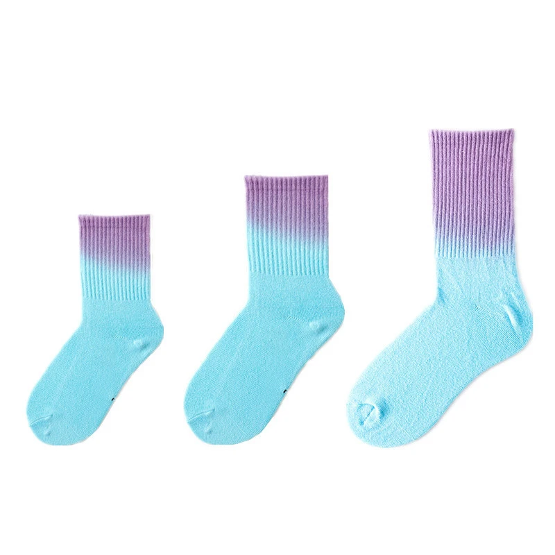 

Wholesale Custom Colorful Tie Dye Dip Dye Crew Socks for Sports Men Kids Women