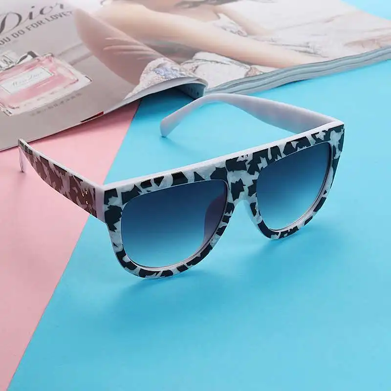 

2020 new fashion versatile marble grain, half frame large frame fashion PC sunglasses, 1colors