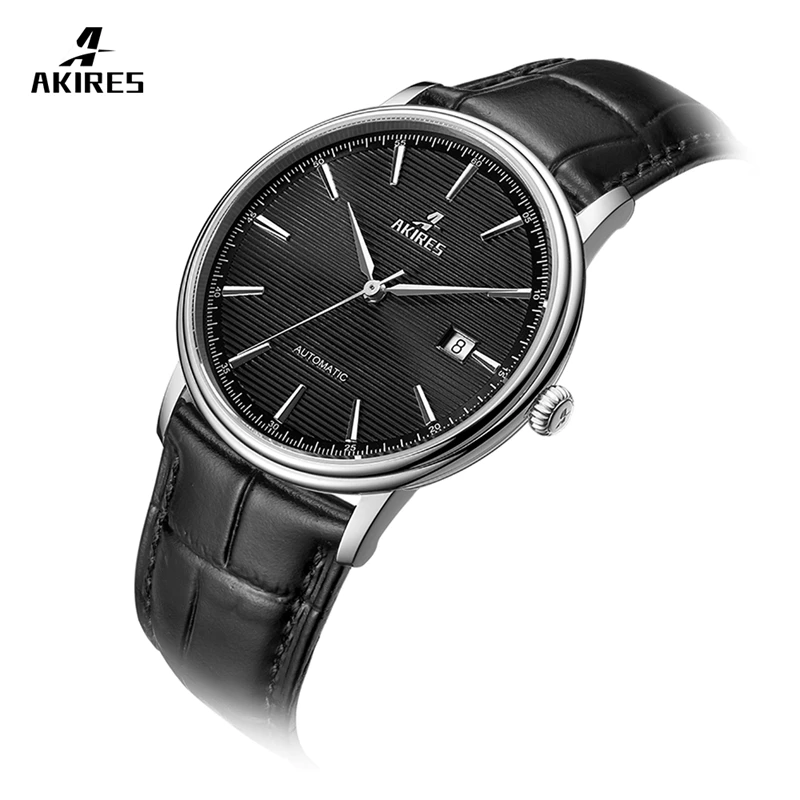 

Stainless steel automatic movement wrist watches mechanical men custom logo time pieces
