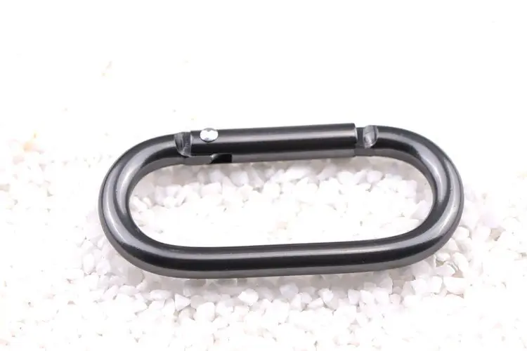 5cm Black and Gunblack Matte Grey  Oval Shape Carabiner