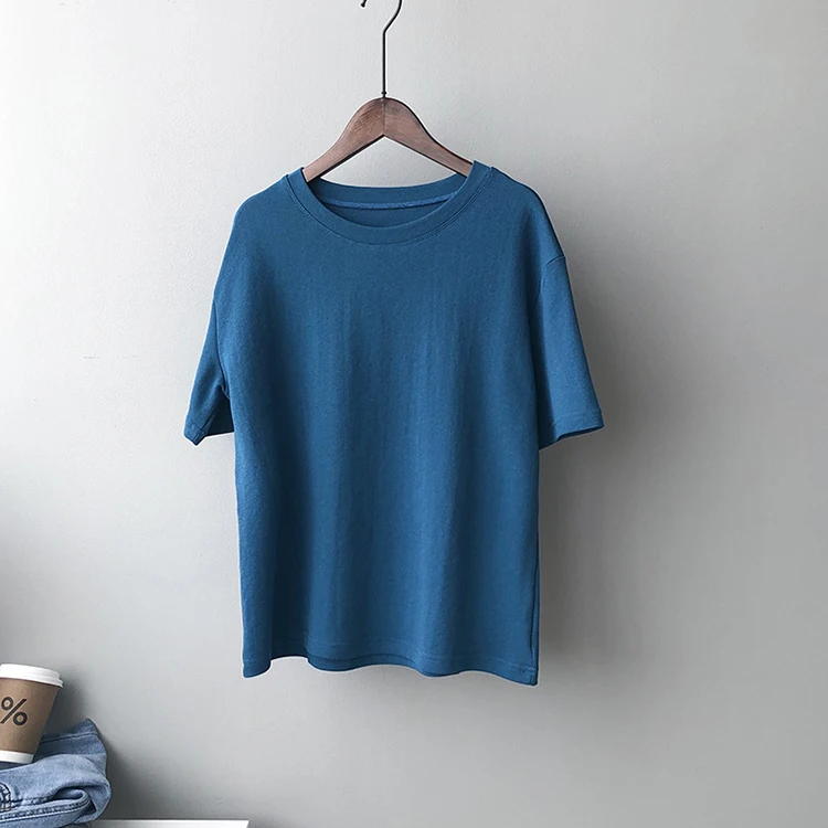 

Wholesale 2021 T Shirt Women 100% Cotton Custom Short Sleeve T-shirts For Women, Picture color