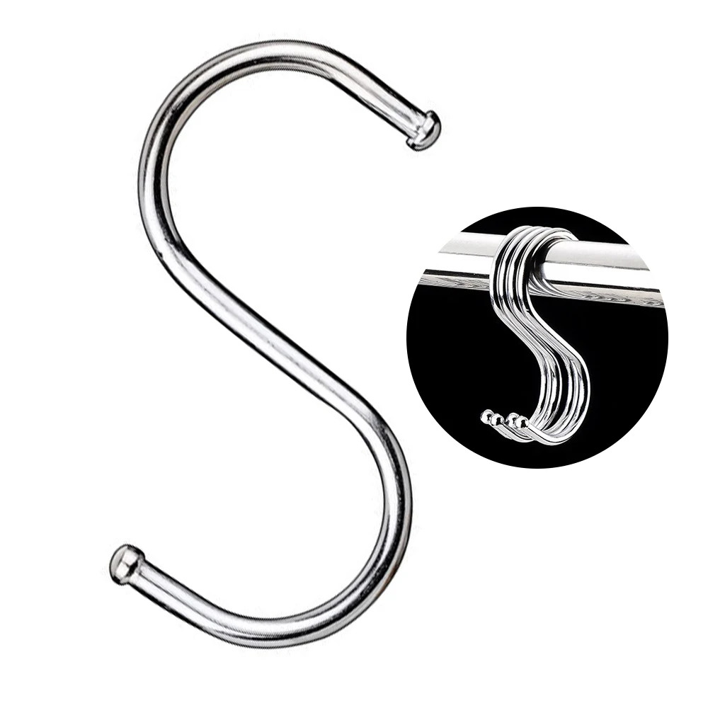 

Multipurpose Stainless Steel S Type Hook Hanging Storage Hook Kitchenware Hanger, White