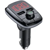 

AGETUNR T50 Bluetooth 5.0 Car Kit U disk/micro SD Card Dual USB Charger Handsfree FM Transmitter MP3 Audio Player-Red light