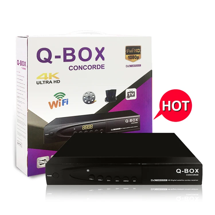 

NEW Q-BOX CONCORDE digital satellite receiver mpeg4 set top box High Definition combo dvb-s2 dvb-t2 satellite TV receiver