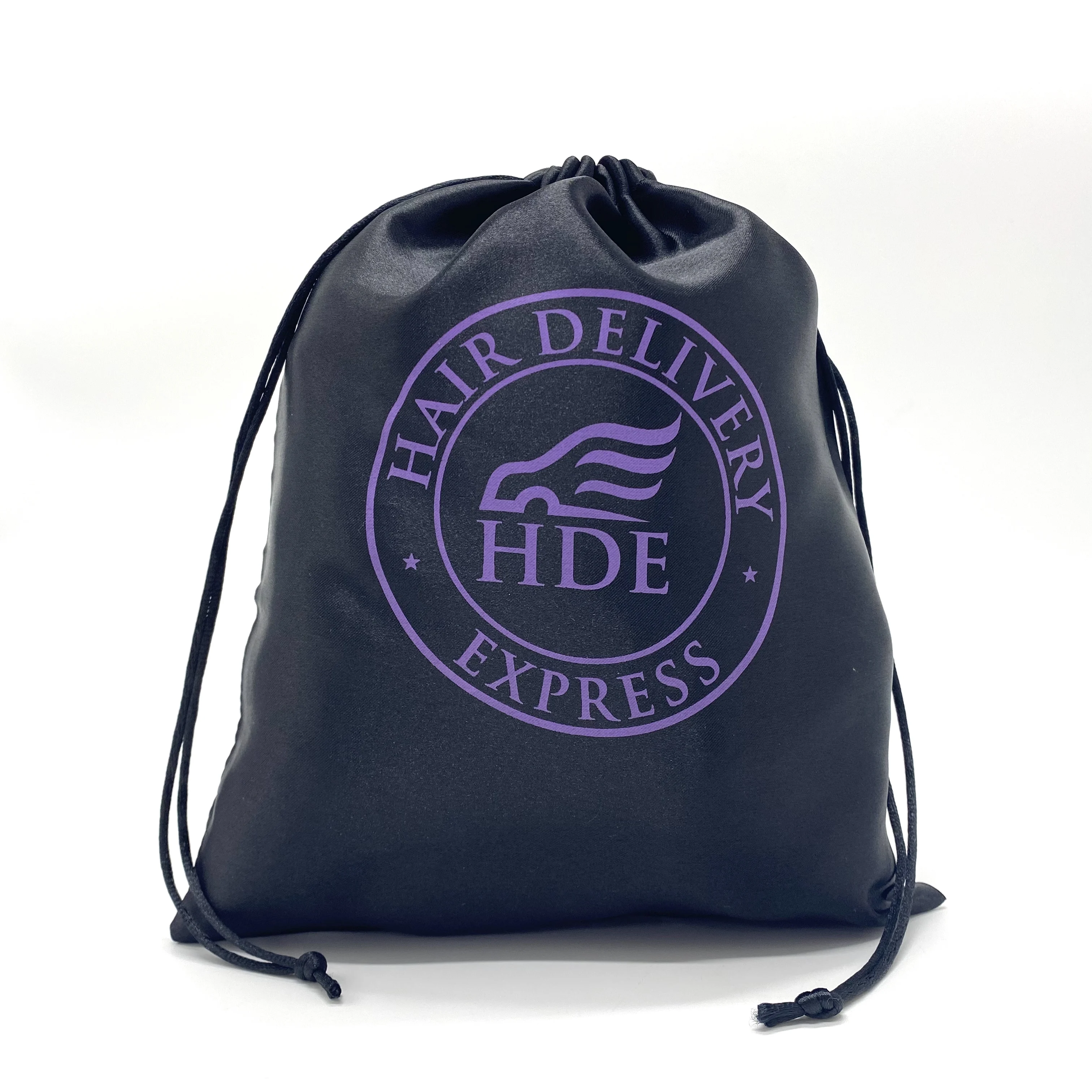 

Black Custom Logo Packaging Satin Hair Bundle Pouch Promotional Wig Dust Drawstring Bag, Gray, white, black , blue, red, yellow, green , purle etc.