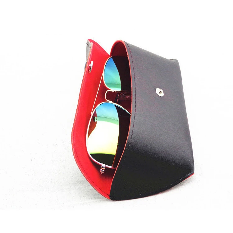 

3026 sunglasses special leather glasses box soft bag buckle boxes vintage sunglasses case, Black